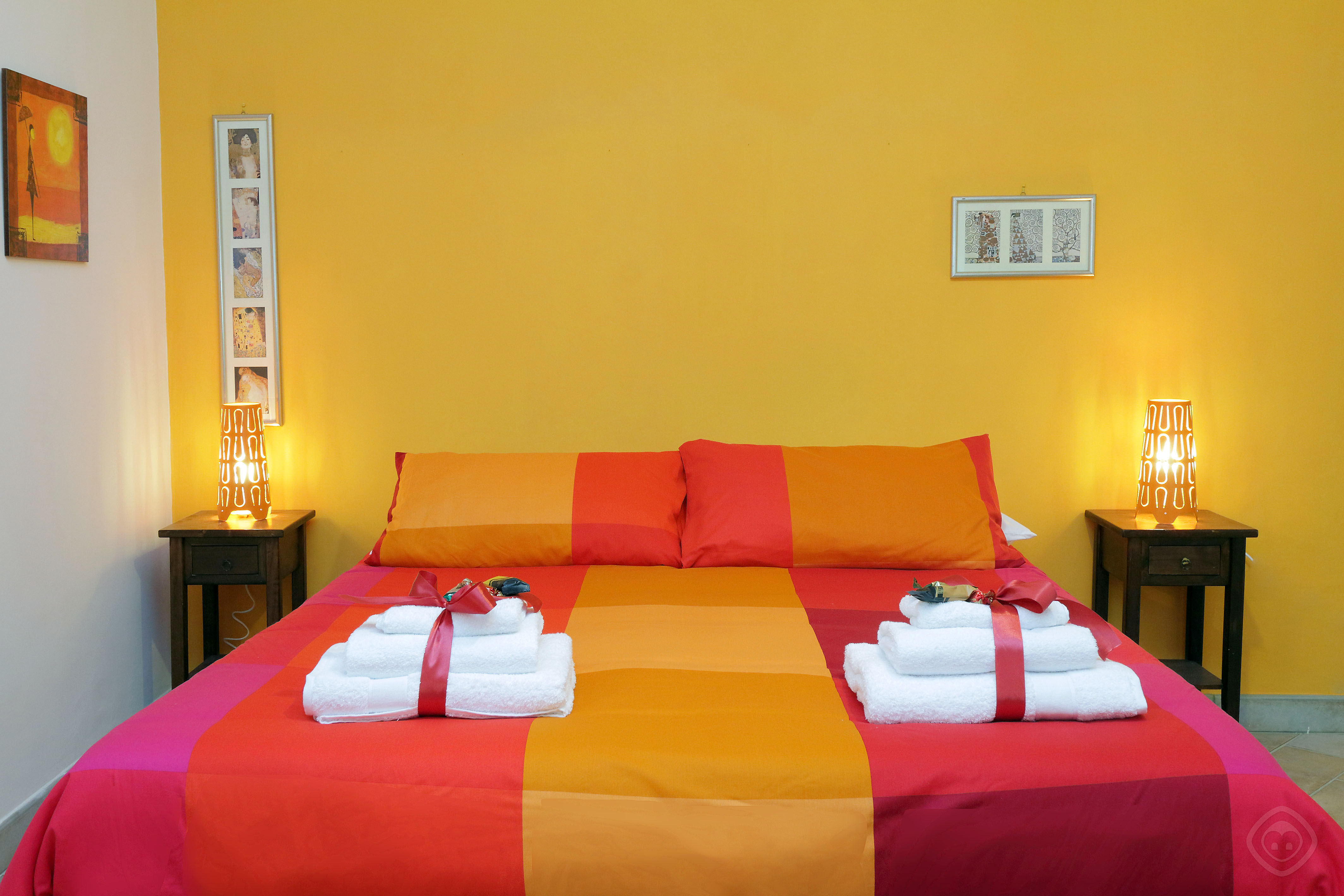 Bedroom 1 Double Bed with Toiletries other angle Appia Park apartment Rome